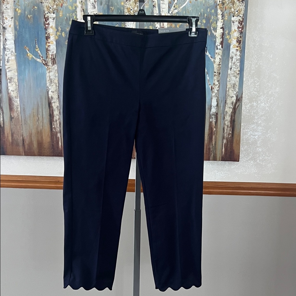 NWT Talbots Chatham Crop Dark Blue Dress Pants